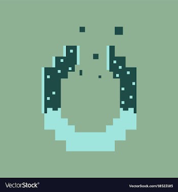 Pixel icon in flat style pretzel vector image