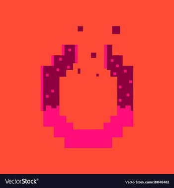 Pixel icon in flat style pretzel vector image