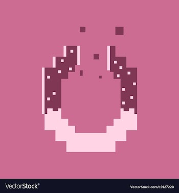 Pixel icon in flat style pretzel vector image
