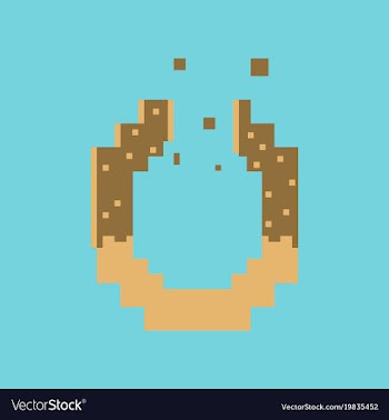 Pixel icon in flat style pretzel vector image