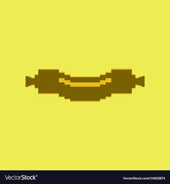 Pixel icon in flat style sausage vector image