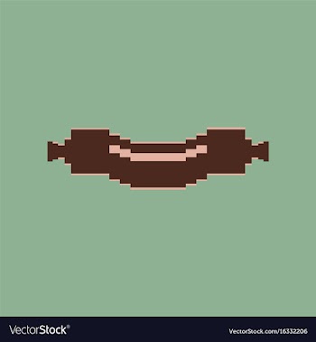 Pixel icon in flat style sausage vector image
