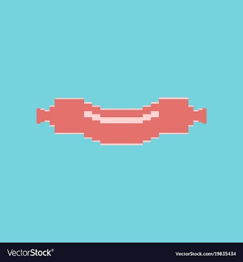 Pixel icon in flat style sausage vector image