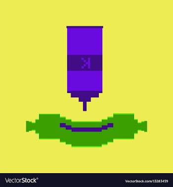 Pixel icon in flat style sausage with ketchup vector image