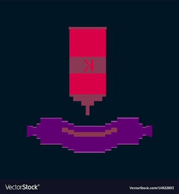 Pixel icon in flat style sausage with ketchup vector image