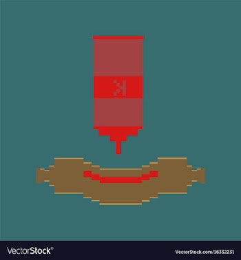 Pixel icon in flat style sausage with ketchup vector image