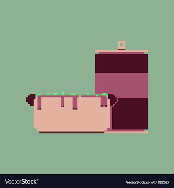 Pixel icon in flat style soda and hot dog vector image