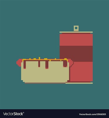 Pixel icon in flat style soda and hot dog vector image