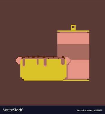 Pixel icon in flat style soda and hot dog vector image