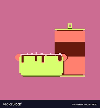 Pixel icon in flat style soda and hot dog vector image