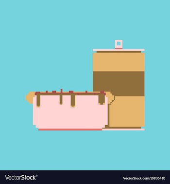 Pixel icon in flat style soda and hot dog vector image