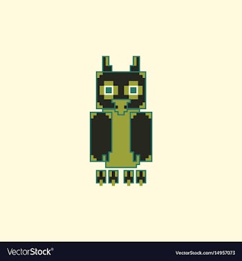 Pixel little owl vector image