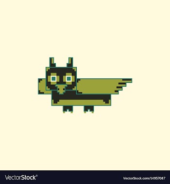 Pixel little owl vector image