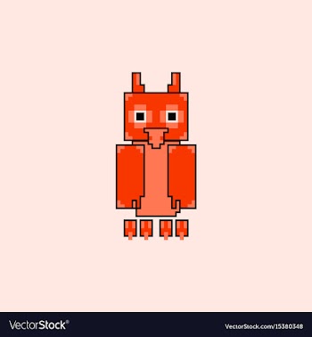 Pixel little owl vector image