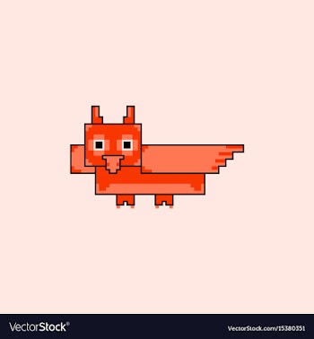 Pixel little owl vector image