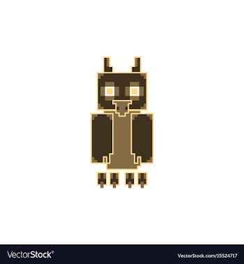 Pixel little owl vector image