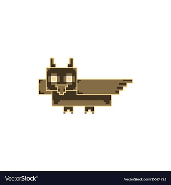 Pixel little owl vector image