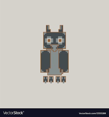 Pixel little owl vector image