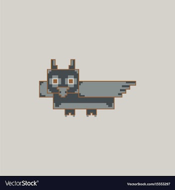Pixel little owl vector image