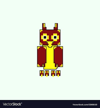 Pixel little owl vector image