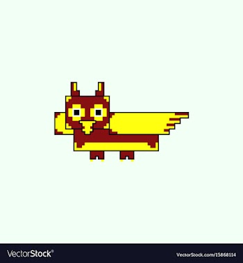Pixel little owl vector image