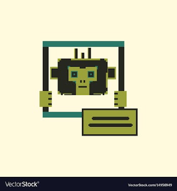 Pixel monkey vector image