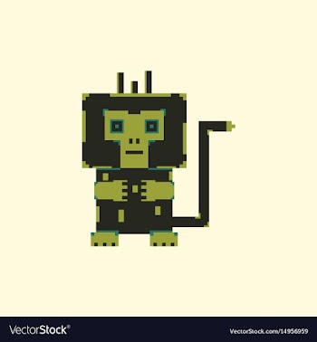 Pixel monkey vector image