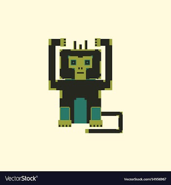 Pixel monkey vector image