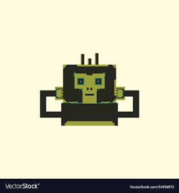 Pixel monkey vector image