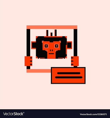 Pixel monkey vector image