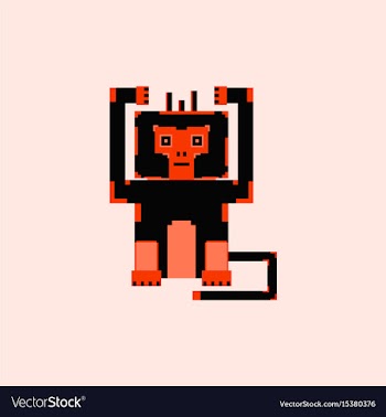 Pixel monkey vector image