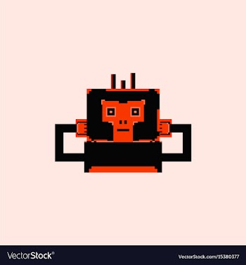 Pixel monkey vector image