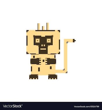 Pixel monkey vector image