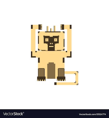 Pixel monkey vector image