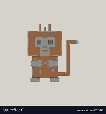 Pixel monkey vector image