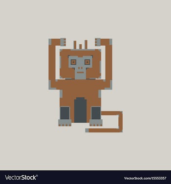 Pixel monkey vector image