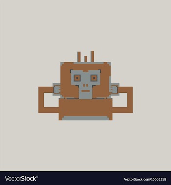 Pixel monkey vector image