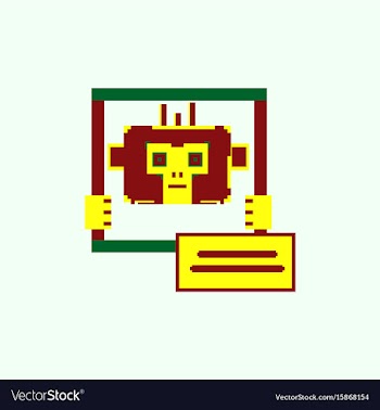 Pixel monkey vector image