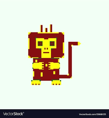 Pixel monkey vector image