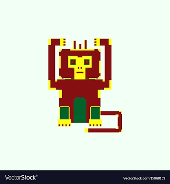 Pixel monkey vector image