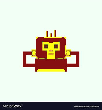 Pixel monkey vector image