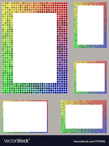 Pixel mosaic page border frame set vector image