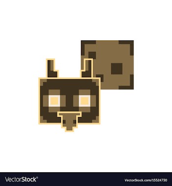 Pixel owl head with talk cloud vector image