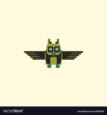 Pixel owl vector image