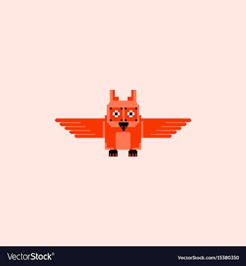 Pixel owl vector image