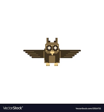 Pixel owl vector image