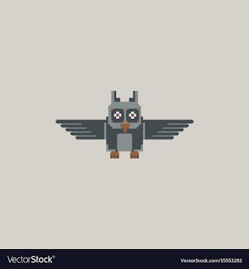 Pixel owl vector image