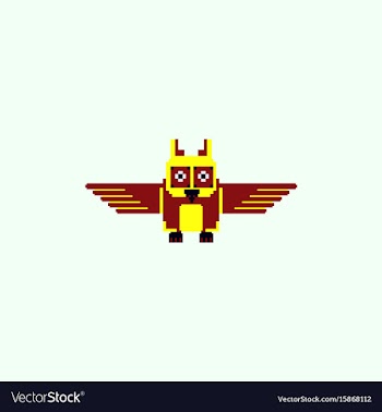 Pixel owl vector image