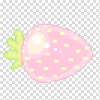 Pixel pink, pink strawberry fruit cartoon transparent background PNG clipart