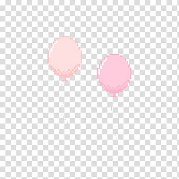 Pixel pink, two balloons transparent background PNG clipart